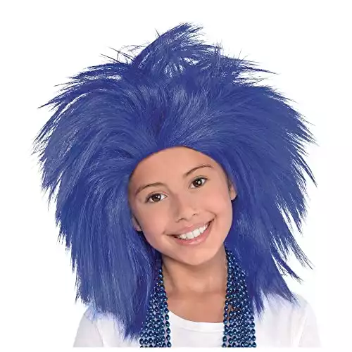 Amscan Crazy Wig Costume-One Size, Blue