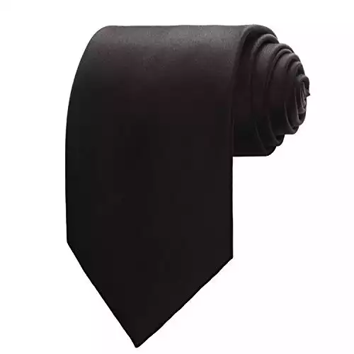 Black New Mens Solid Color Black Ties