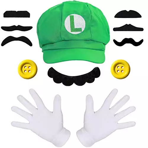 Luigi Hat and Mustache Kit