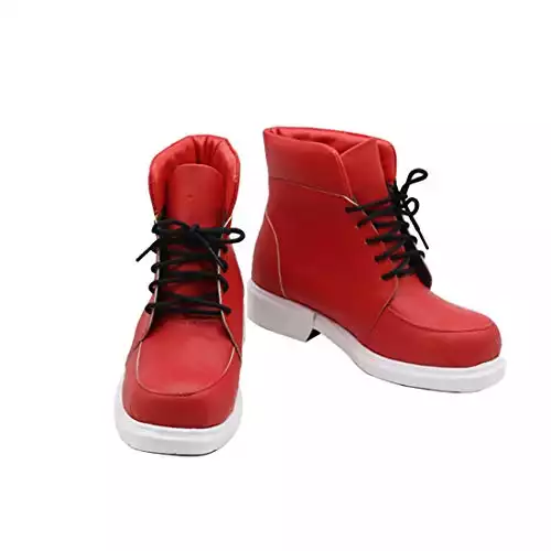 Unisex Casual Shoes Synthetic Leather Sneakers Red Ankle Boots Custom Made Cosplay