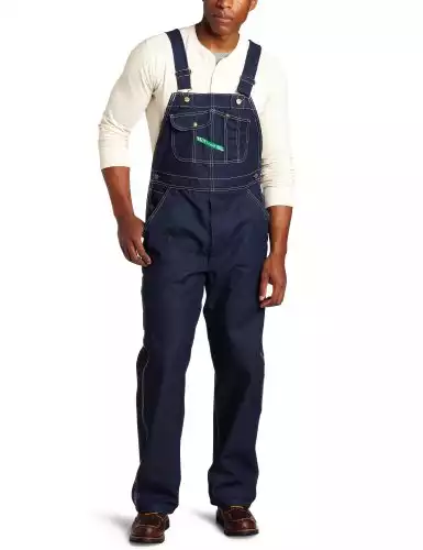 Key Apparel  Men's Garment Washed Zip Fly High Back Bib Overall