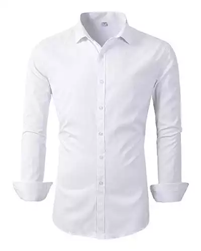 Mens Long Sleeve Slim Fit Dress Shirt