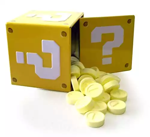 Mario Bros Question Mark Box Coin Candies Display, Sour Strawberry, 1.2OZ