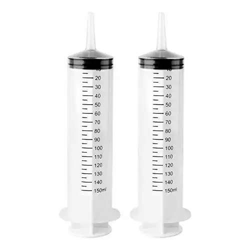 2PCS 150ML/CC Large Plastic Syringe for Scientific Labs
