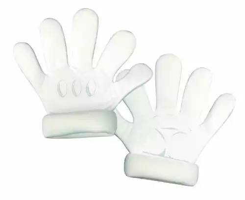 Super Mario Brothers Deluxe Gloves, White, One Size