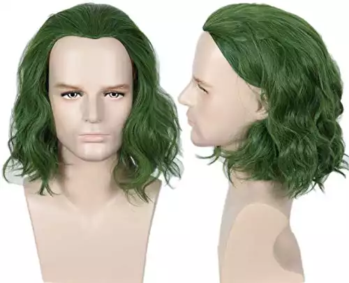Linfairy Short Green Clown Wig