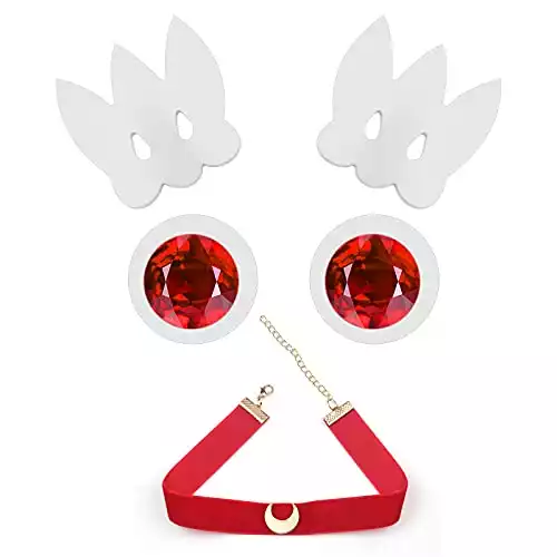 Moon Hair Clips and Necklace 5Pcs Set