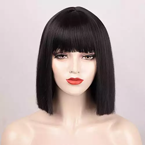 ENTRANCED STYLES Black Bob Wig