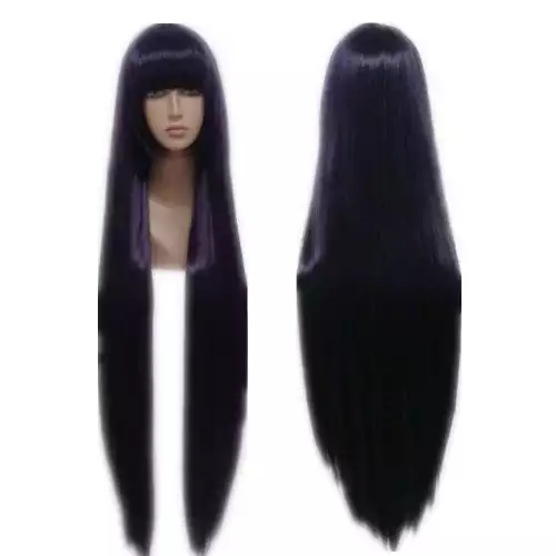 COSPLAZA Cosplay Wigs Long Straight Deep Purple Anime Hair
