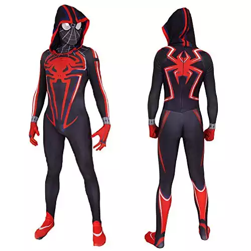 Lahnimm 2023 Super Hero Miles Morales Halloween Cosplay Costume Spandex Jumpsuit