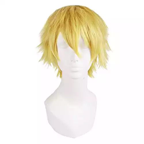 MapofBeauty Fashion Short Straight Cosplay Costume Wig (Golden Blonde)