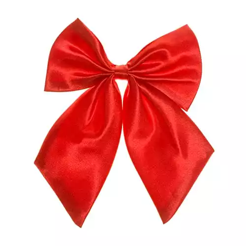 Ladies Adjustable Pre tied Bowtie - Solid Color Bow Ties for Women (Hot red