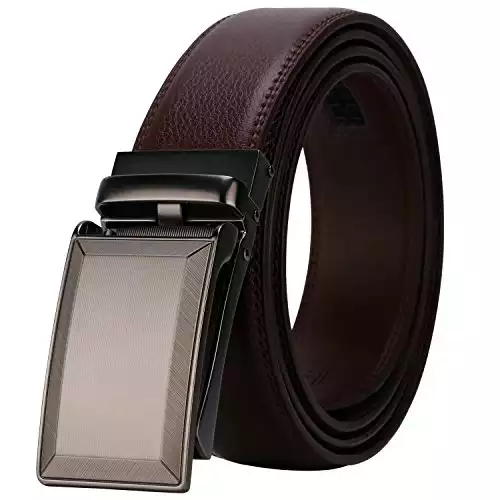 Lavemi Men's Real Leather Ratchet Dress Casual Belt, Cut to Exact Fit