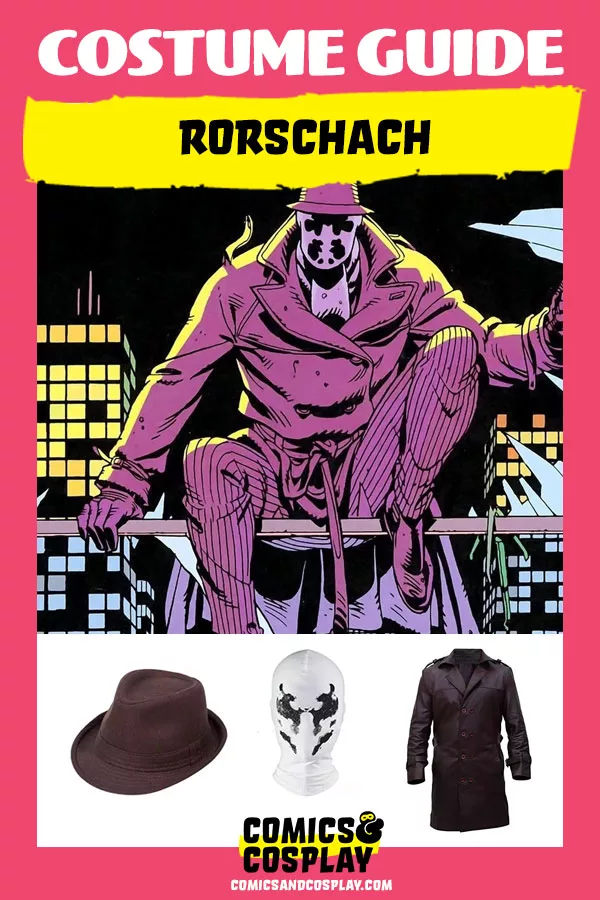  DC Comics Watchmen Rorschach Costume, Adult Standard