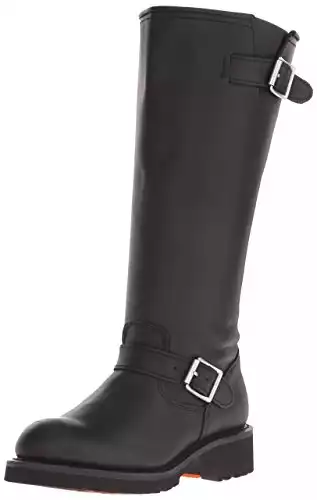 RIDETECS 16" Leather Biker Riding Boots