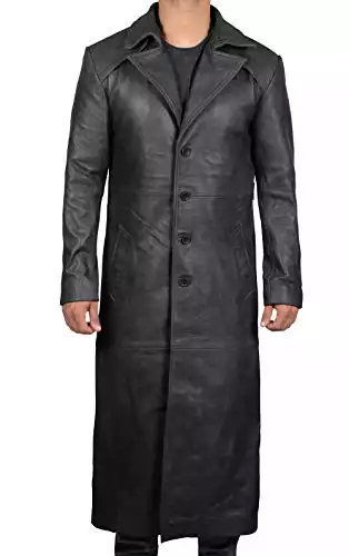 Decrum Black Jackson Antique Real Leather Mens Coat Jacket