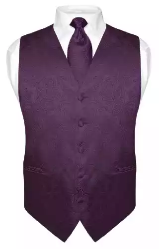 Vesuvio Napoli Men's Paisley Design Dress Vest