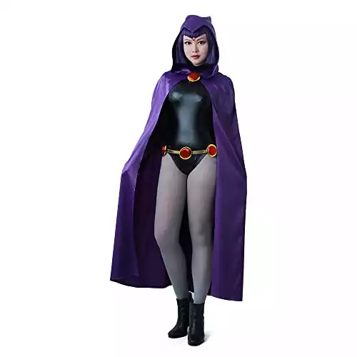 miccostumes Women's Costume Magical Girl Cosplay Fighting Bodysuit Full Set With Purple Hooded Cloak