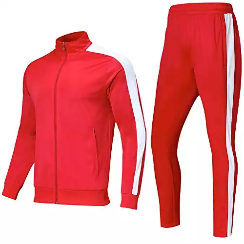 Shinestone Men’s Sport Casual Tracksuit (Orange)