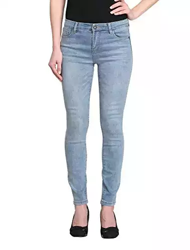Allée Jeans Women's Light Blue Mid-Rise Skinny Ankle Jeans