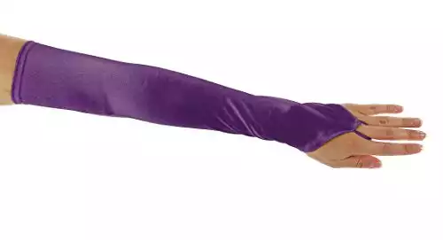 Dancing with Moon Fingerless Satin Opera Length Gloves