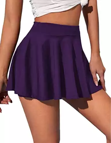 COOrun Women's Active Skort Athletic Stretchy Pleated Tennis Skirt