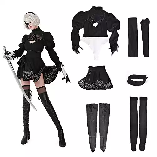 miccostumes Women's Cosplay Leotard Skirt with Hairband Leggings